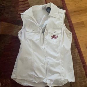 Sleeveless Harley Button Up